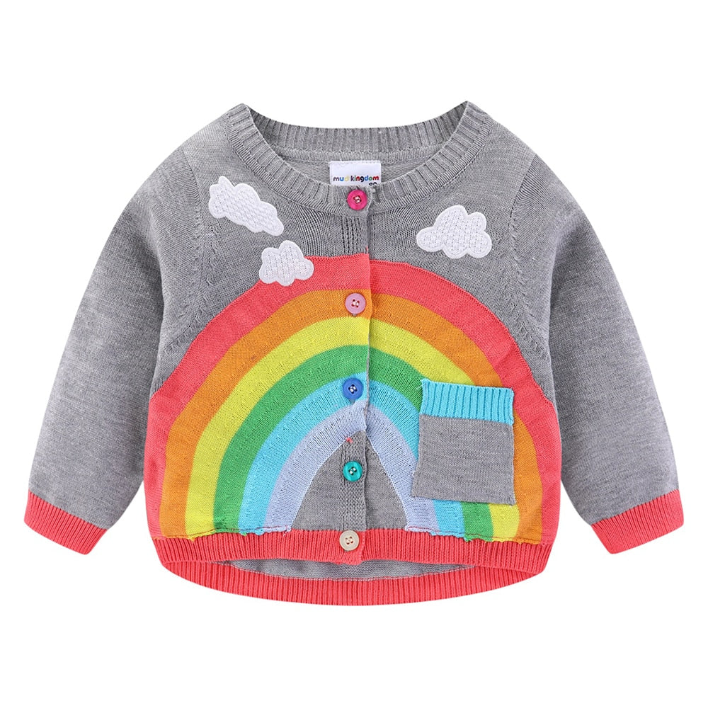 Grey Rainbow and Clouds Cardigan - This Big World