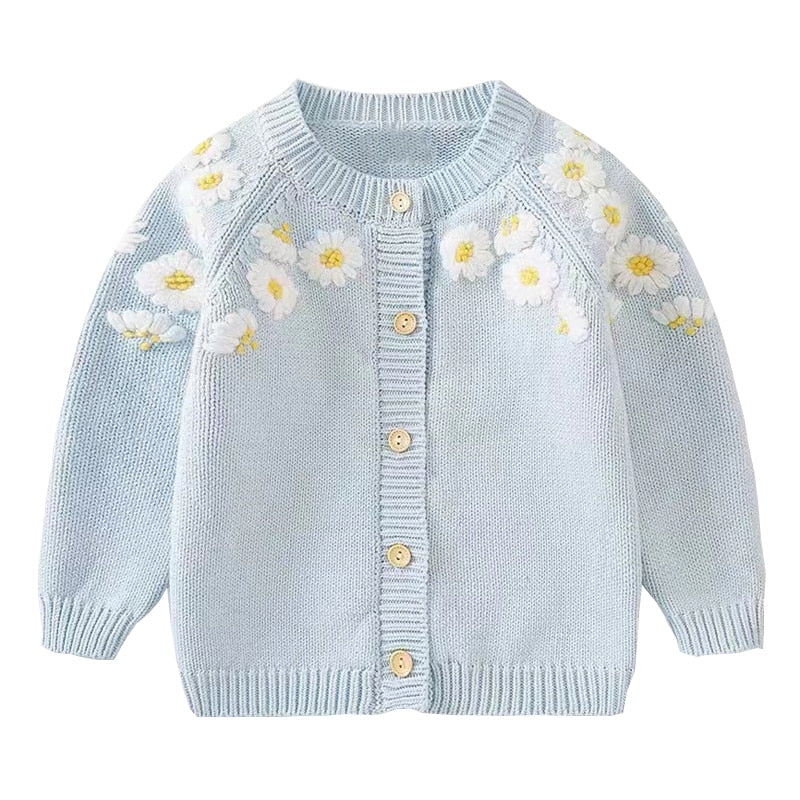 Baby Blue Daisy Cardigan - This Big World