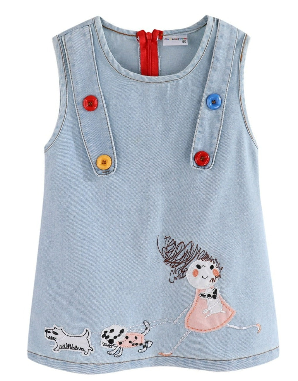 Light Blue Walking the Pups Denim Dress - This Big World