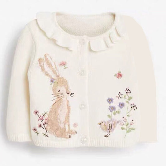 Baby Animals White Cardigan - This Big World