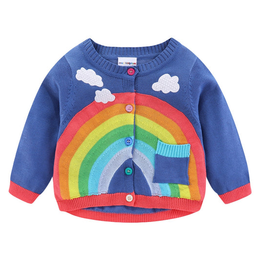 Blue Rainbow and Clouds Cardigan - This Big World