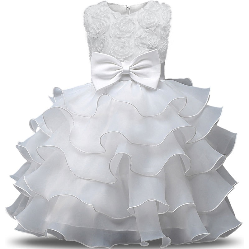 Tiered White Rosebud Dress - This Big World