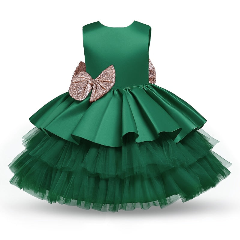 Green and Gold Tiered Gown - This Big World