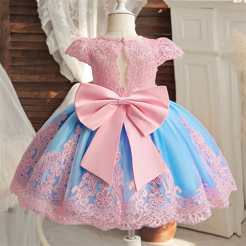 Embroidered Pink and Blue Gown - This Big World