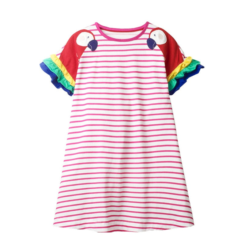 Parrots and Stripes Dress - This Big World